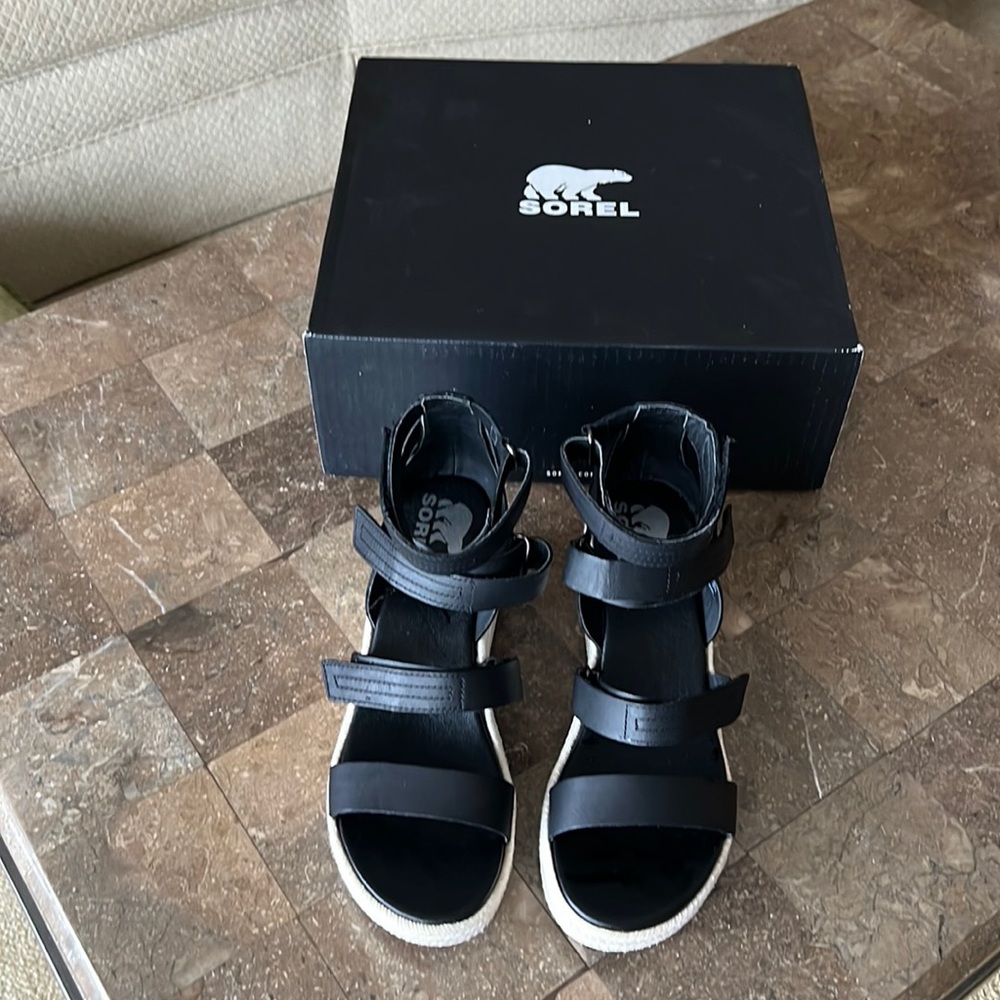 Sorel Cameron multistrap wedge sandals